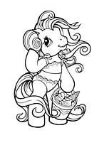 coloriage petit poney en maillot de bain